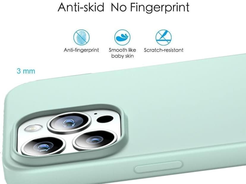 Memumi Shockproof Liquid Silicone Gel Back Cover for Apple iPhone 14 Pro Max-Green view 2