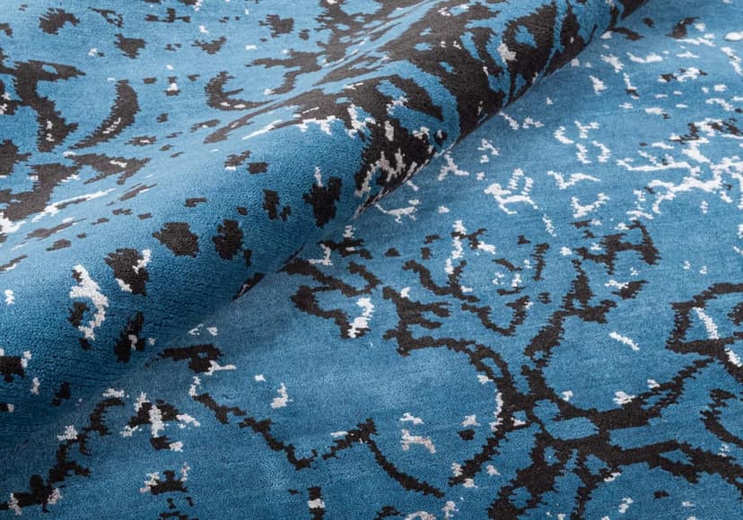 Neu Looms Tiffany Area Rug – Deep Teal & Black Distressed Damask Design (Size 6x9, Blue-Grey) view 2