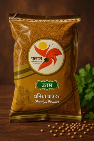 Palash Uttam Dhaniya Powder Premium Quality 100 Percent Natural Pure Coriander Powder Aromatic and Flavorful Spice Hygienically Processed and Packed for Authentic Taste 100gm