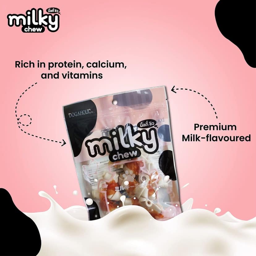 Milky Chew Chicken & Milk Bone Style Dog Treats | High-Protein, Calcium-Rich Healthy Dog Chews | Training & Reward Snacks for All Breeds | Pack of 2 view 2