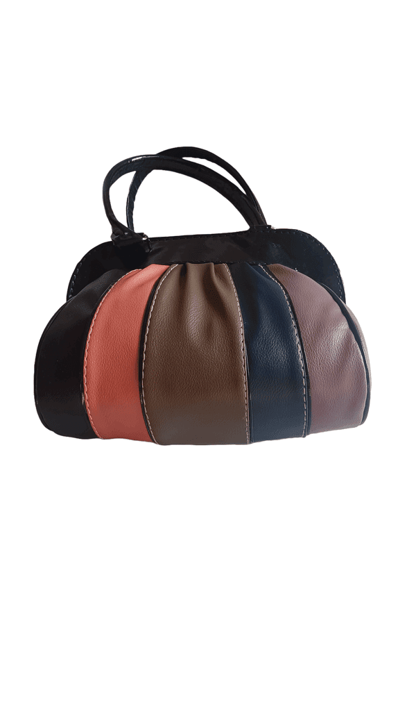 Striped Faux Leather Handbag