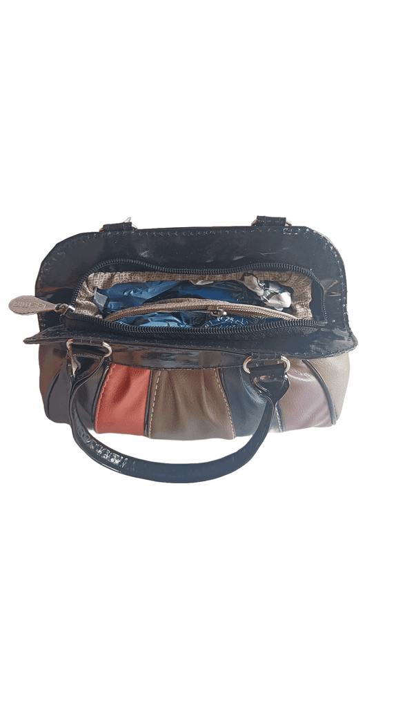 Striped Faux Leather Handbag view 2
