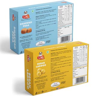 Lal Sweets Dharwad Peda & Besan Laddoo, 400 gm Each - Combo Pack