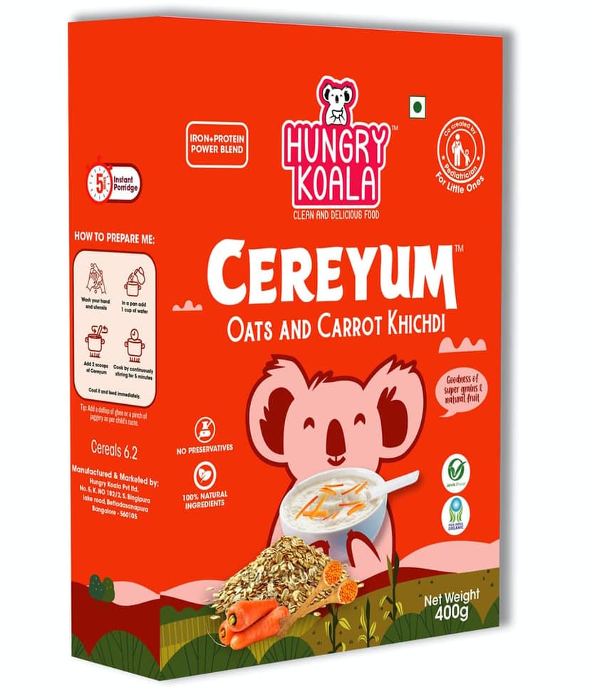 HUNGRY KOALA Cereal Made With Natural Ingridients For Kids To Grow Healthy No Preservative Or Additives Or Maida 400 Grams Pack Of 2 view 2