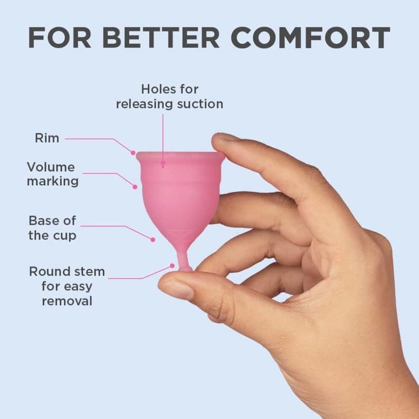 FAIRBIZPS Menstrual Cup Period Cup Reusable Ultra Soft & Flexible Medical Grade Menstrual Cup for Women (Medium) view 2