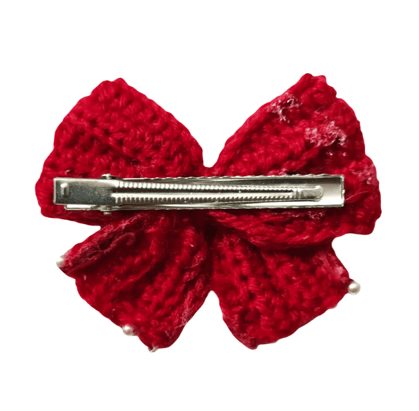 Handmade Crochet Bow Hair Clip (pack of 2) view 2