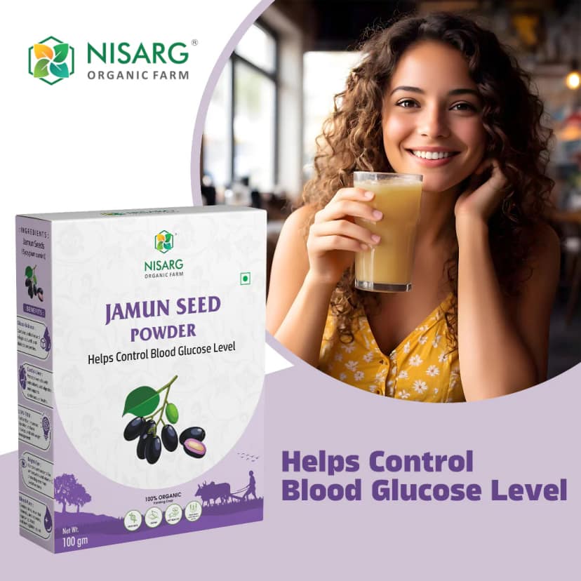Nisarg Jamun Seeds Powder 100g Natural Jamun Seed Powder for Wellness Support view 2