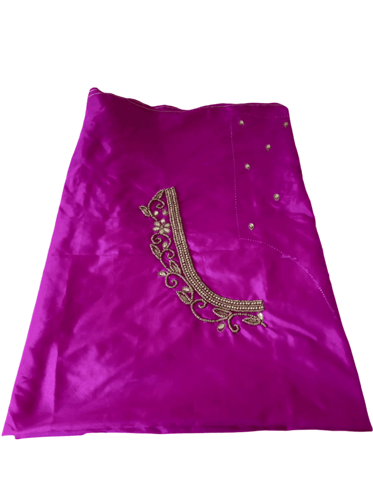 Purple Embroidered Blouse - Elegant Ethnic Wear view 2