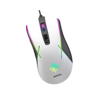 Zebion War Byte Gaming Mouse with RGB Lighting - White Black
