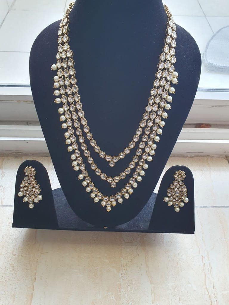 Kundan Layered Partywear Beautiful Necklace view 2