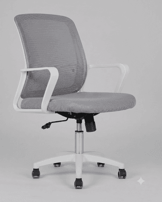 Ergonomic Mesh Office Chair with Armrests, Grey and White