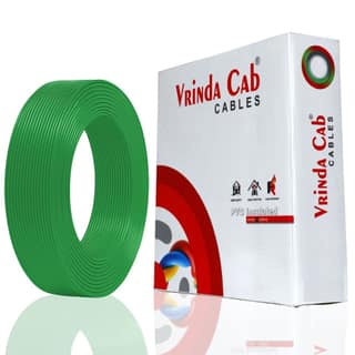 VRINDACab Green 2.5MM 90 MTR Wire | FR PVC Insulated Multi Strand CCA Copper Electrical Cable | Flame Retardant House Wiring Wire for Domestic & Industrial Use