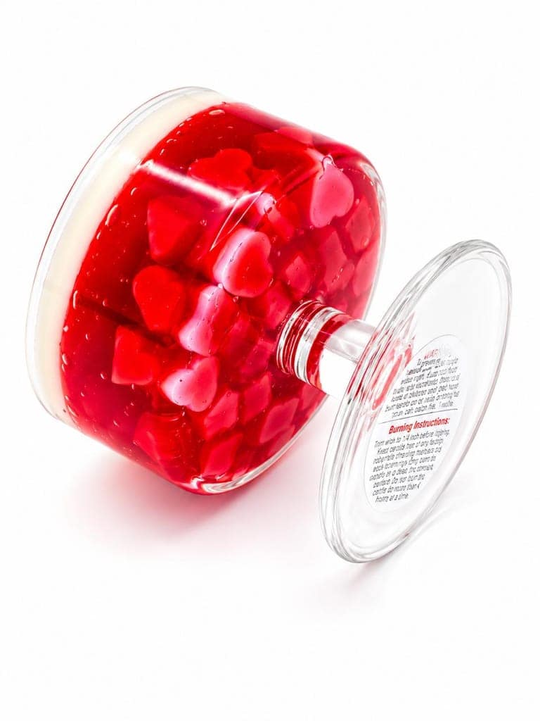 Scented Heart Gel Candle in Pedestal Glass