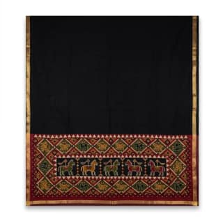 Sambalpuri Black Ikat Heritage Handloom Saree