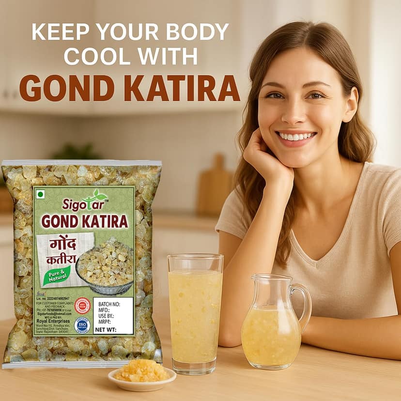 Sigotar Gond Katira (Tragacanth Gum), Edible Gum | High Cooling Properties | 750g view 2