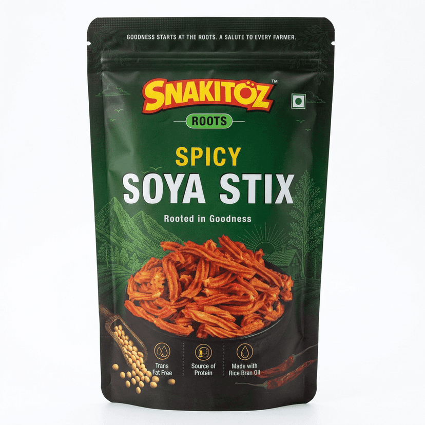Snakitoz Roots Spicy Soya Stix | High Protein Snack