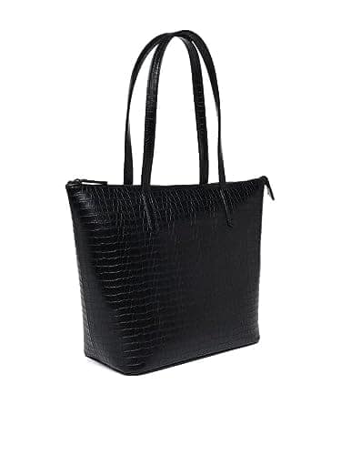Lychee Bags Women Pu Black Croco Finish Tote Bag ( Black) view 2