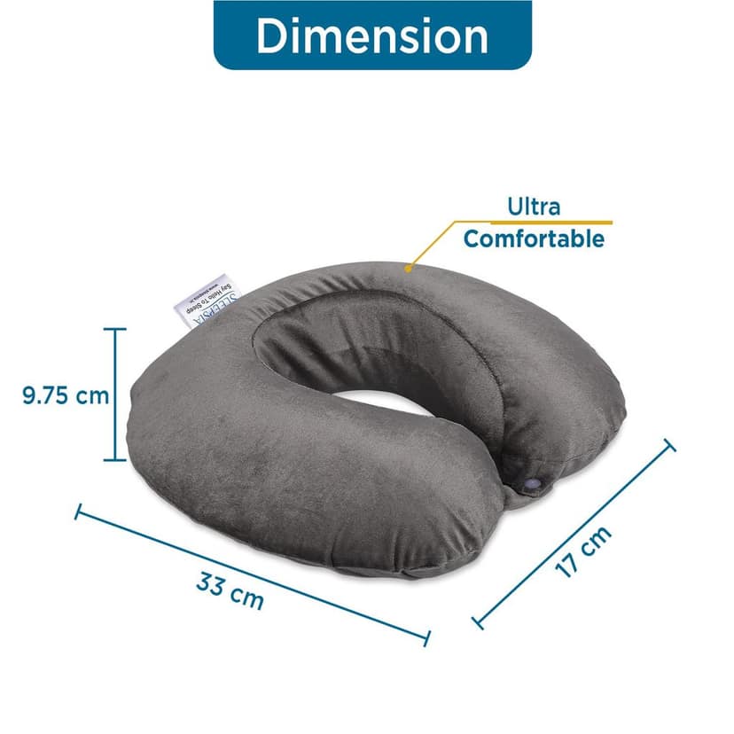 Sleepsia Neck Pillow for Travel, Travel Pillow for Airplane| Support to The Neck, Head, Car and Flights - Travel Neck Pillow view 2