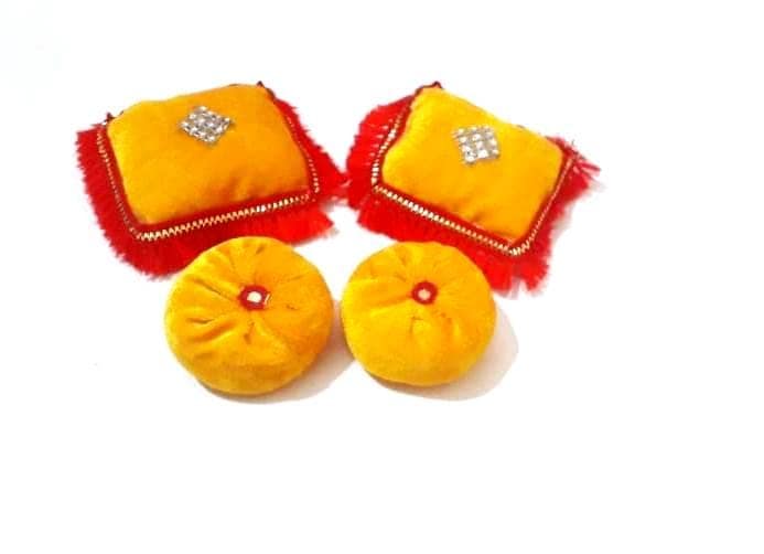 Beautiful Soft All Idol Yellow Gaddi for Laddu Gopal Set- 1 to 5 (puja Article)