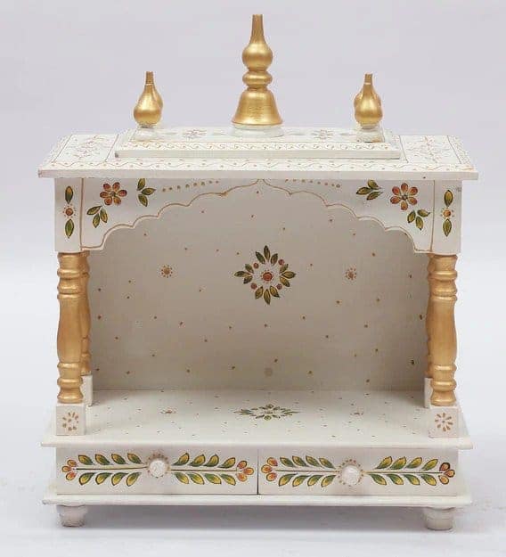 Creative Handicrafts Home Temple, Wooden Temple, Pooja Mandir for Home(White, 18x9x22 inches) view 2