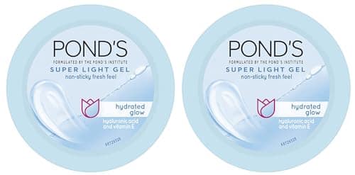 POND'S Super Light Gel Oil Free Face Moisturizer 49g, With Hyaluronic Acid & Vitamin E for Fresh Glowing Skin & 24 hr Hydration - Daily Use (Pack of 2) POND'S Super Light Gel Oil Free Face Moisturizer 49g, With Hyaluronic Acid & Vitamin E for Fresh Glowi view 2