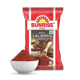 Sunrise Pure Red Chilli Lal Mirch Powder - 200 gm - One pouch of powder