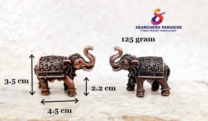 Searchers Paradise - Copper Idols Elephant ,1.3 inches, Copper Handmade 125 Grams, Patina Antique Finish, Pack of 1 Piece view 2