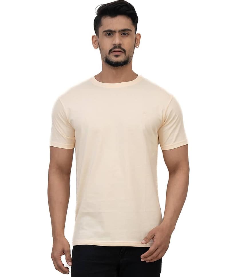 Cotstyle Pack of 1 Cotton Regular Fit Men's T-Shirt ( Peach )
