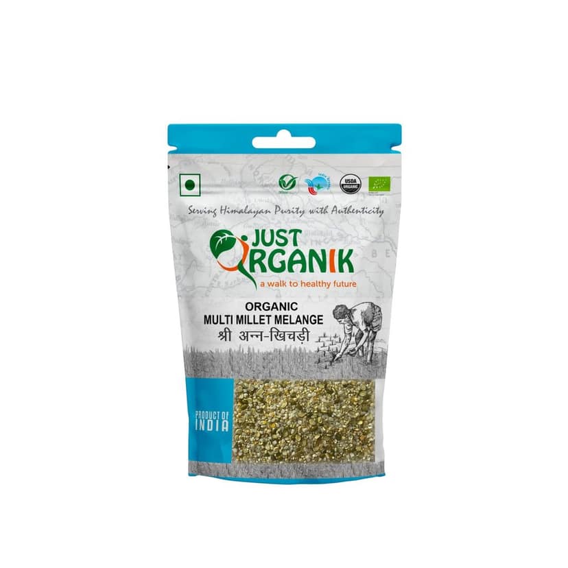 Just Organik Multi MIllet Khichdi, 1 Kg (Pack of 2, 2x500g), 100% Organic view 2