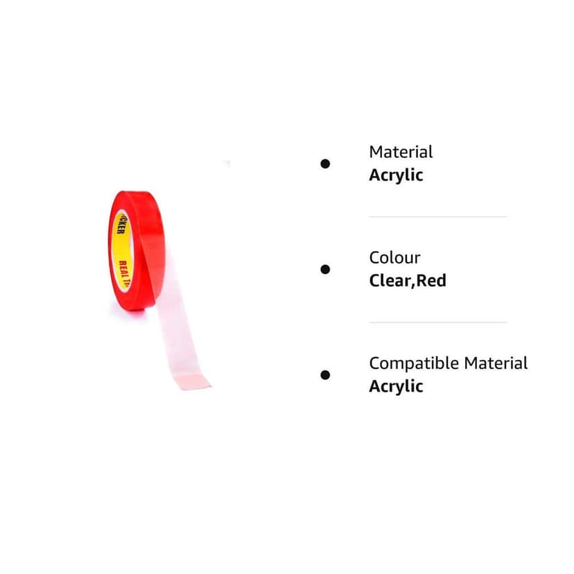 feelitson Transparent Double Sided Clear Heat Resistance Ultra Gum Tape (10m X 12mm) Pack of 1 view 2