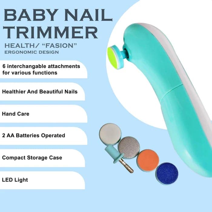 Baby Nail Trimmer / Clippers | 6 Grinding Head (Multi Color / 1 Pc / Battery not included) view 2