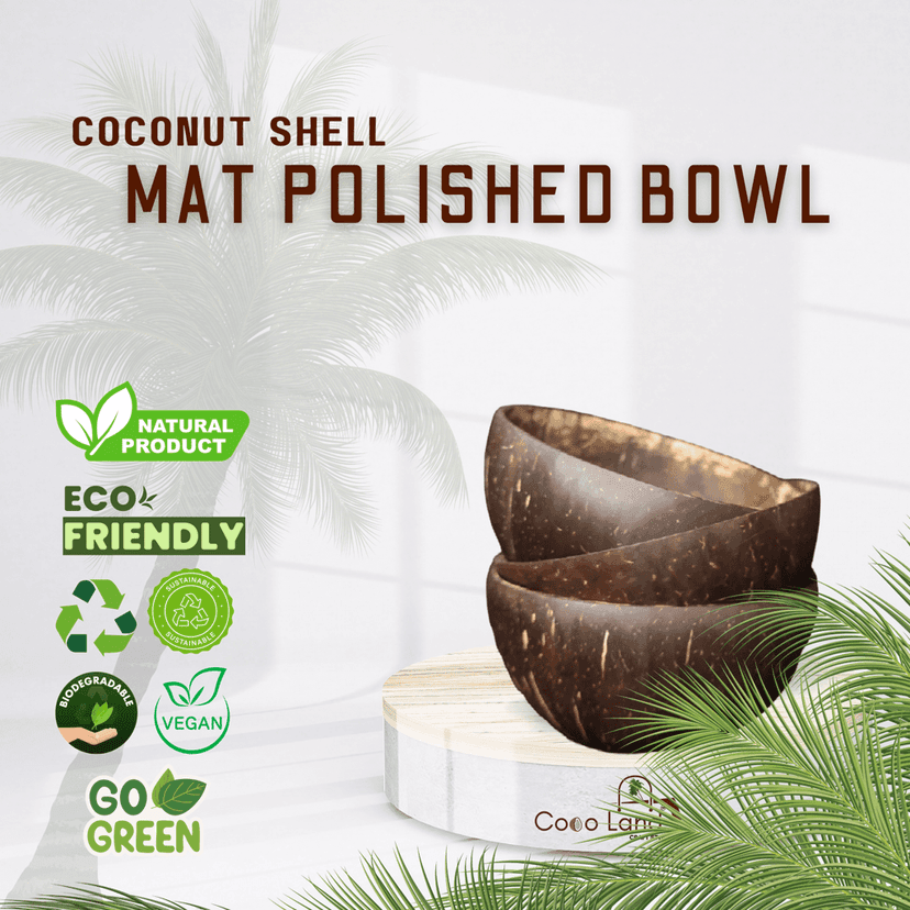 Coco Land Coconut Shell Matte Polished Bowl S-M-L 100-150-250 ml Decorative Bowl/ Candle Making Bowl /Showpieces /Handicraft/Candle Holder /Salad Bowl/Smoothie Bowl view 2