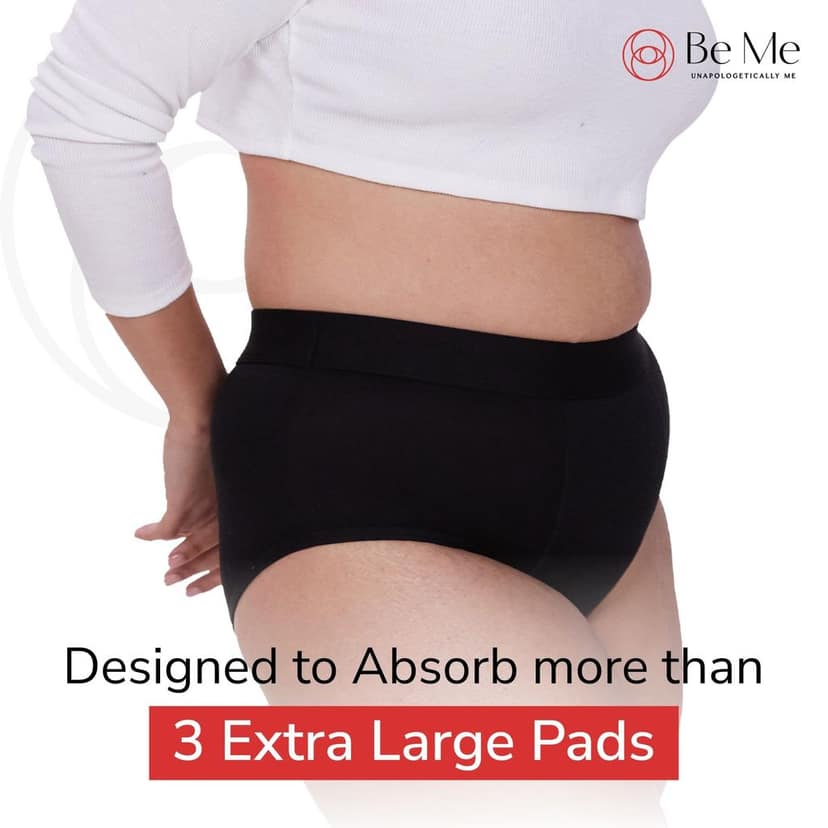 Be Me Period Panties for Women|Pack of 1|Hiphugger|Strong Leak Protection, Durable Design Underwear||Holds More Than 3 XL Pack view 2
