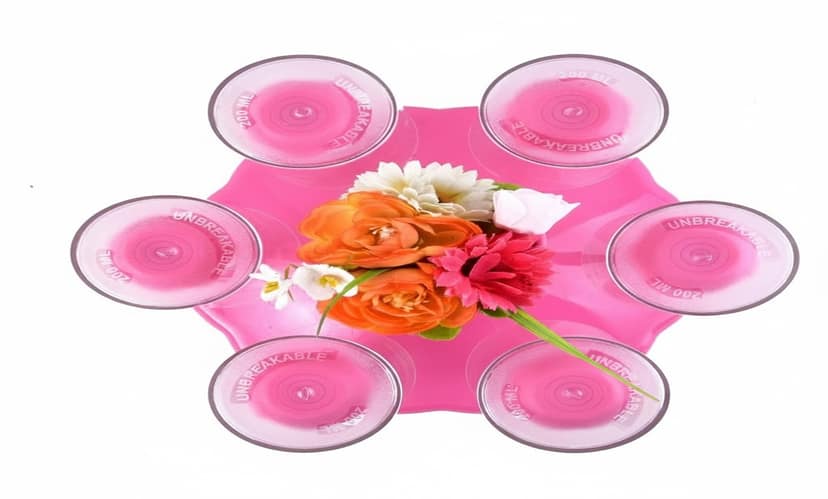 Dark Wolf Pink Plastic Glass Stand Space Saving Cup Holder for Kitchen view 2