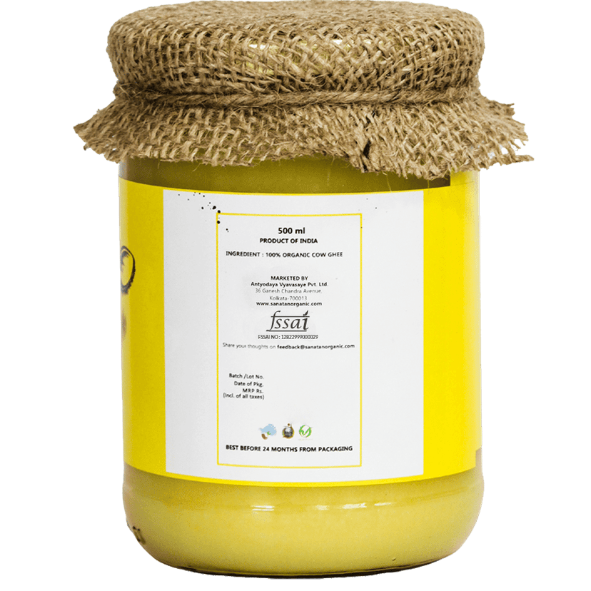 Sanatan Organic A2 Certified Organic Pure Desi Cow Ghee - 500 ml view 2