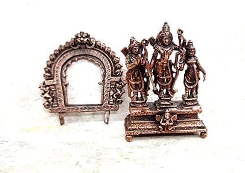 Searchers Paradise - Copper Idols Ramdarbar,2.7 inches, Copper Handmade 107 Grams, Patina Antique Finish, Pack of 1 Piece view 2