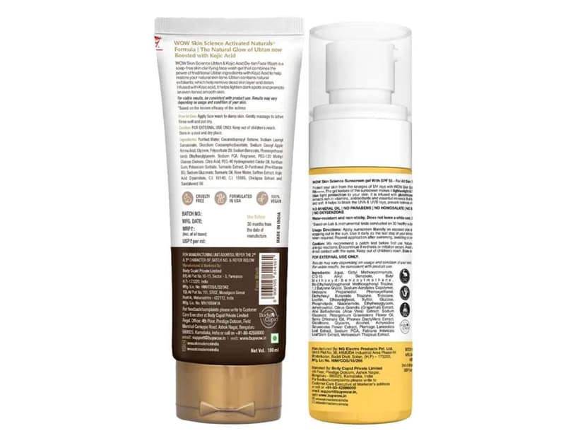 WOW Ubtan Face Wash + Sunscreen Matte Finish SPF 55 - 200ml Combo Pack view 2