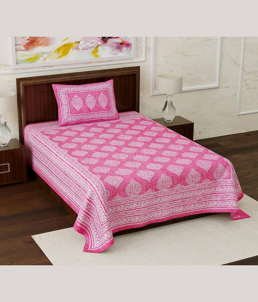 unique choice Cotton Single Bedsheet ( Red )