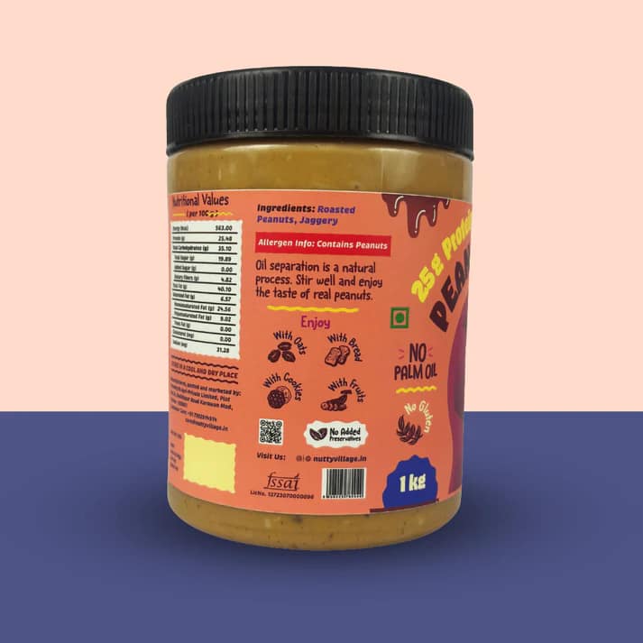 Nutty Village Unsweetened Peanut Butter Combo Creamy and Crunchy 1 kg Each view 2