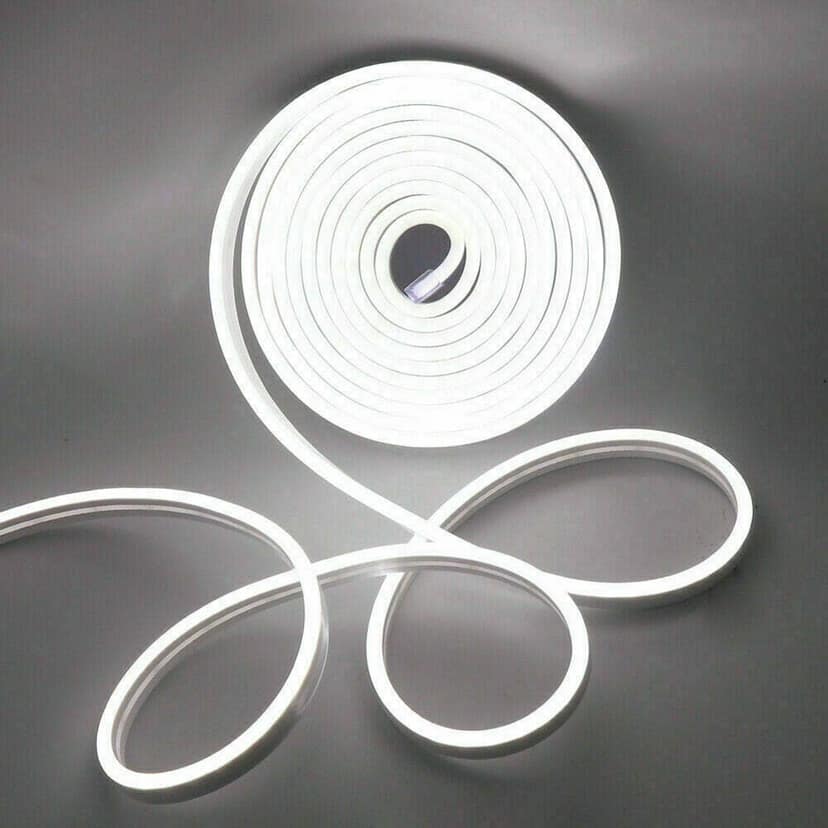 SPARKWORLD 5 Meter White LED Neon Flex Strip IP65 Waterproof, Cuttable, Uniform Neon Daylight-White | Size: 4.98 m view 2