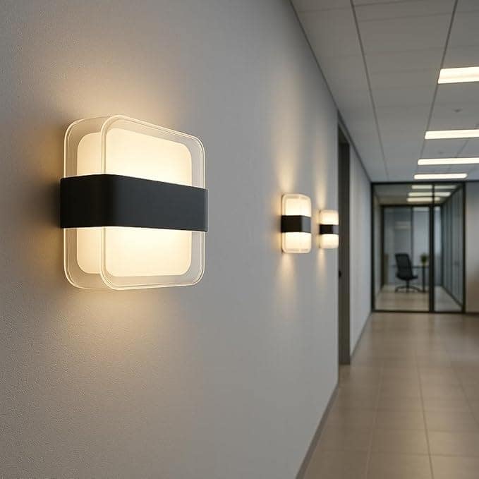 led Wall Light | LED Waterproof Outdoor Wall Rectangle Up Down Wall Mounted Metal Curved Lamp (Black) (5x5 inches) view 2