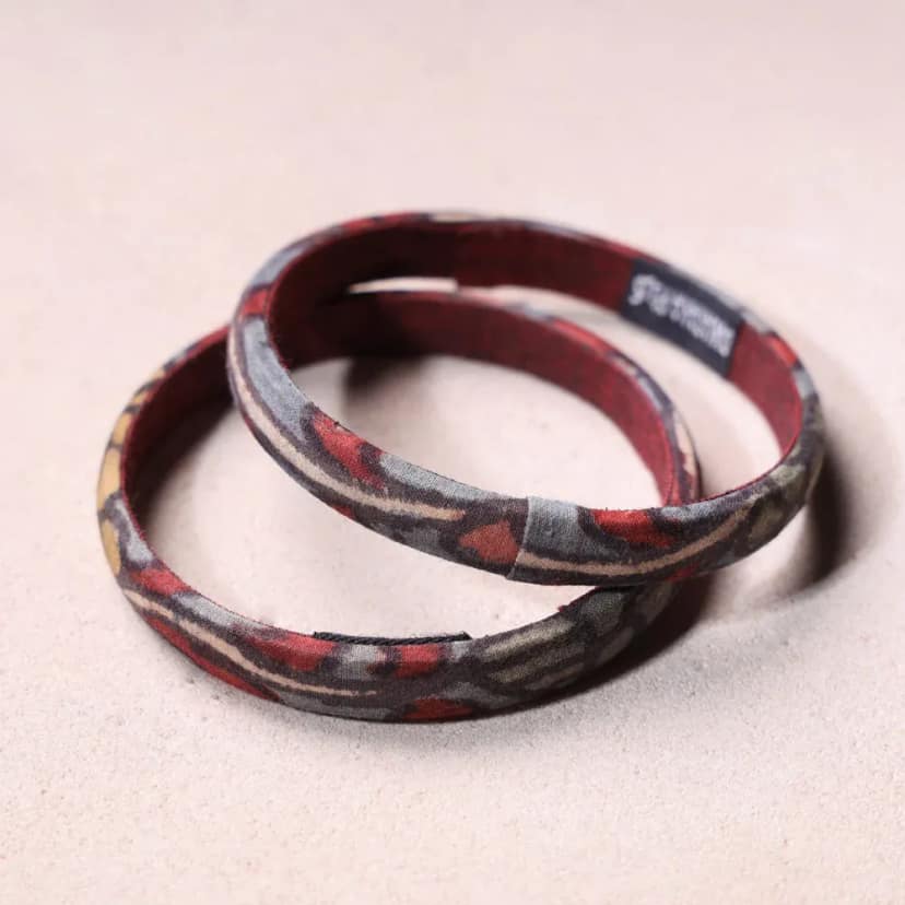 Multicolor Handpainted Kalamkari Bangle Set of 2
