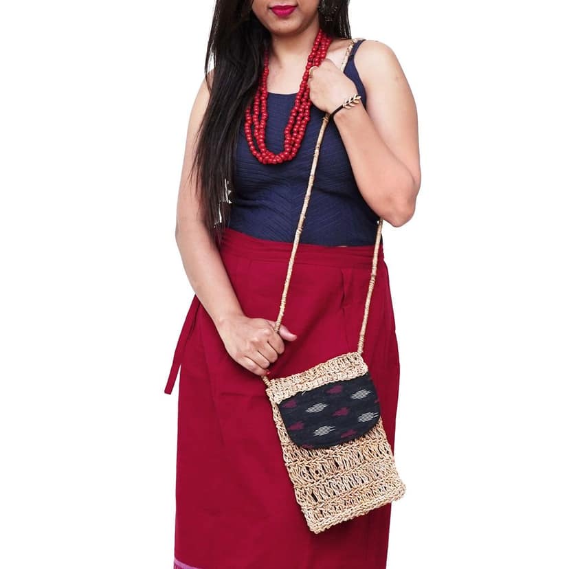 Banana Fiber Gipsy Crochet Bag (1SGAUTLKA02980) view 2