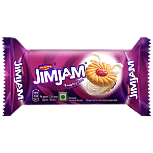 Britannia Jim Jam Cream Biscuit - Crunchy, Ready To Eat, 138 g
