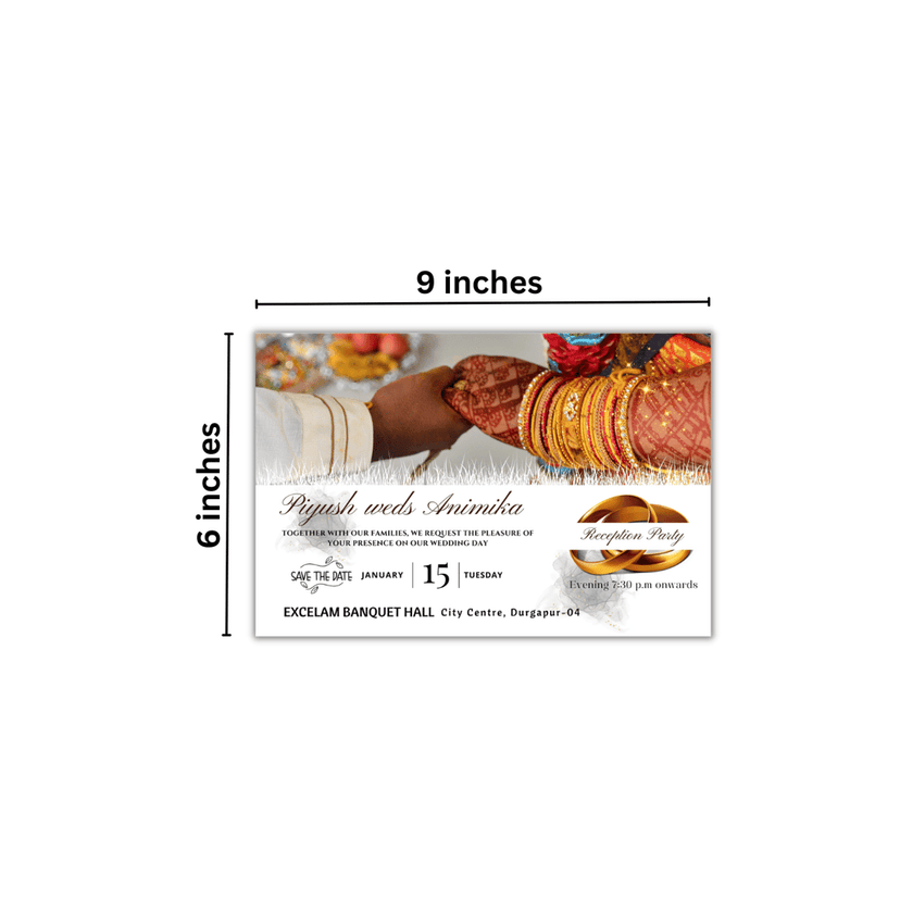 Cherished Beginnings: Pack of 20 Multicolour Wedding/Marraige Invitation Cards view 2