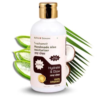 RUVA Signature Handmade Ayurvedic Moisturizer with Fresh Aloe Vera & Cold-Pressed Coconut Oil | Small Batch Crafted, Superior Moisture, Lightweight & Non Greasy | For All Skin Type - Men & Women