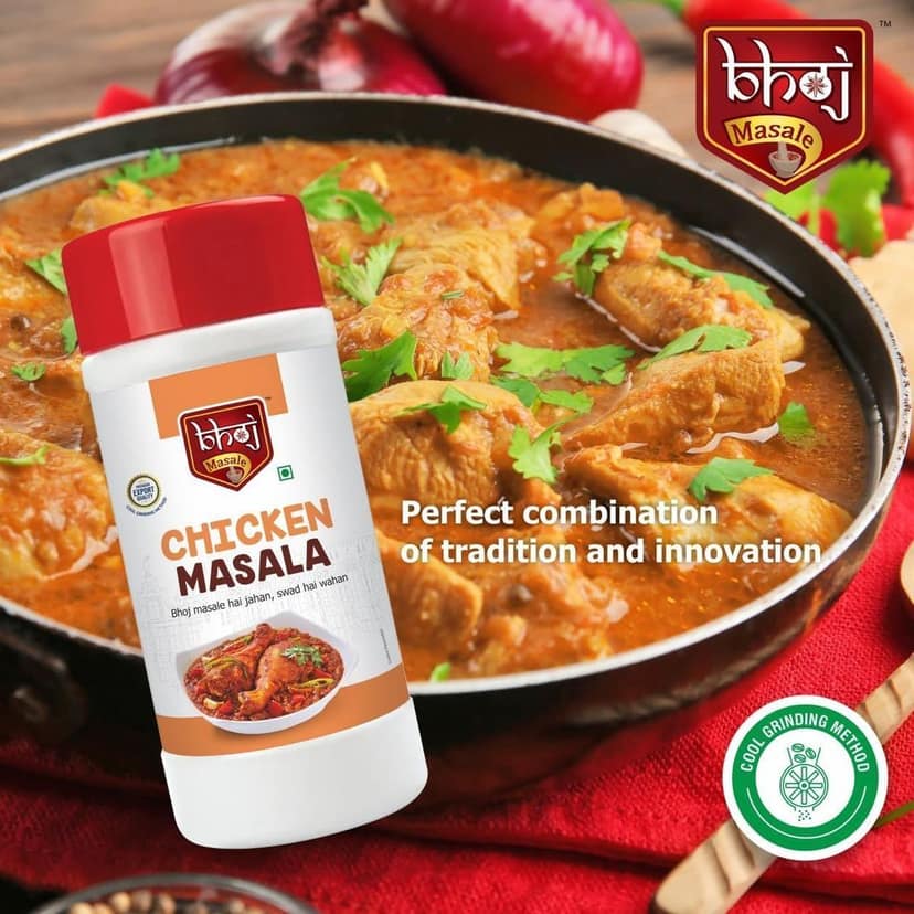 Bhoj Masale Chicken Masala with Natural Oils 500GM | Made with Authentic Spices | No Preservatives, Colours or Artificial Flavours view 2