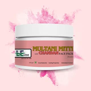 LEvee 100% Pure Chandan & Multani Mitti Face Pack Powder | Natural Sandalwood Powder for Skin Brightening & Tan Removal | No Preservatives, No Chemicals | Cooling Face Mask for Glowing Skin & Acne Control | For All Skin Types | 100gm