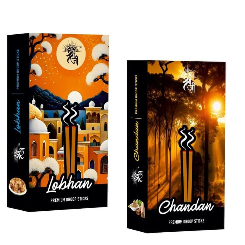 Shri Shriji Flam Aromatic Lobhan Incense Stick Combo � Premium Natural Fragrance for Home, Meditation, Puja & Relaxation � Long-Lasting Soothing Aroma, Charcoal-Free Agarbatti