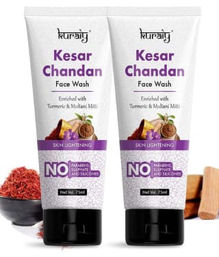 KURAIY Gold Kesar Chandan Face wash For Glowing Skin, All Skin Types 75ml Each (Pack of 3)